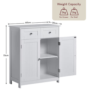 Priano 2-Drawer 2-Door Freestanding Cabinet - White