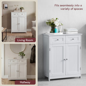 Priano 2-Drawer 2-Door Freestanding Cabinet - White