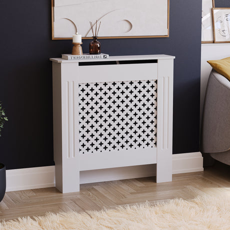 Oxford Radiator Cover - White, Small, Modern Design
