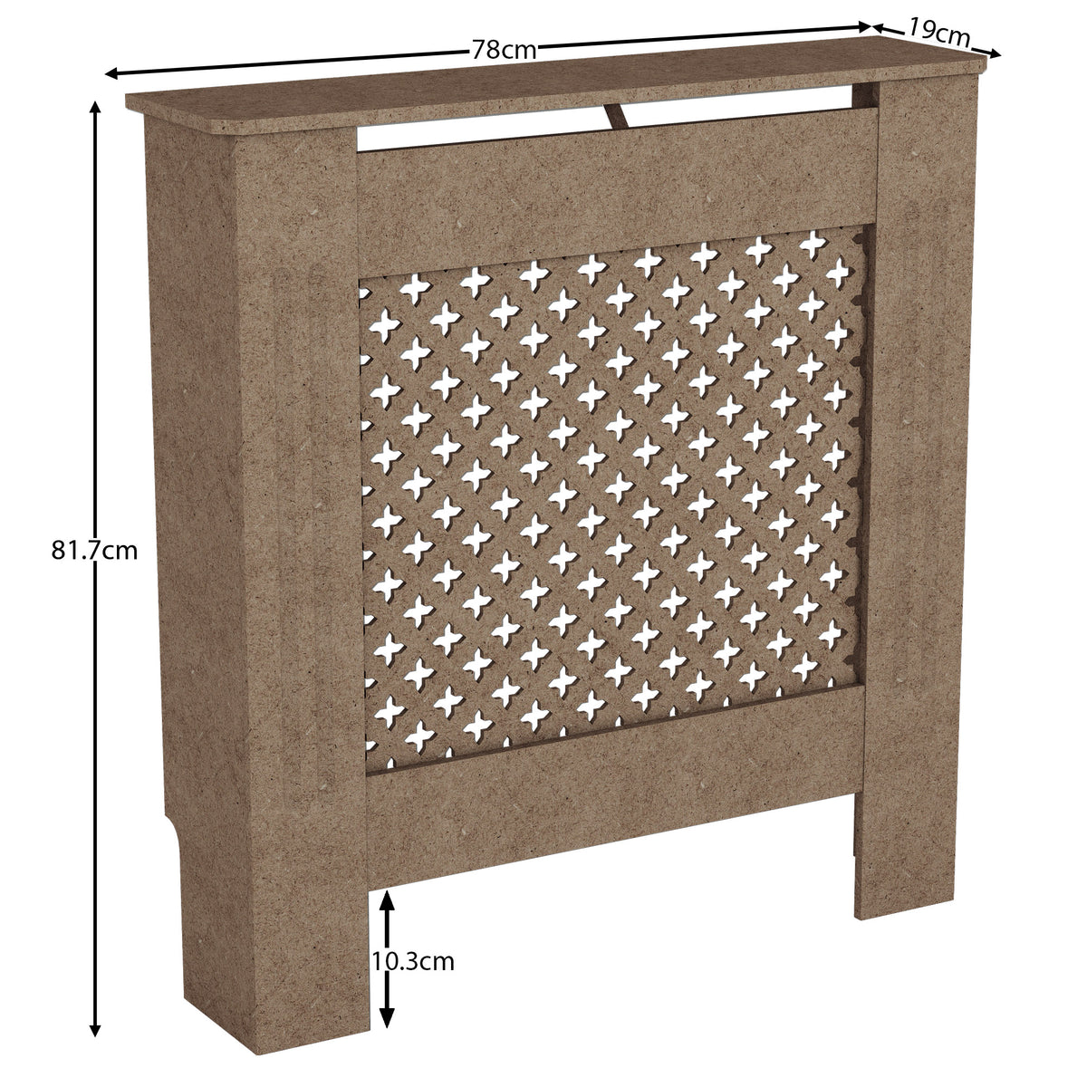 Oxford Radiator Cover - Unfinished, Small, Modern Design
