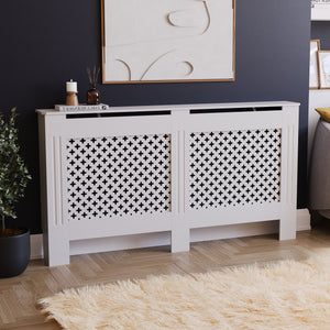 Oxford Radiator Cover - White, Large, Modern Design
