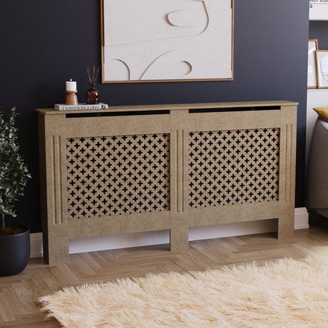 Oxford Radiator Cover - Unfinished, Large, Modern Design
