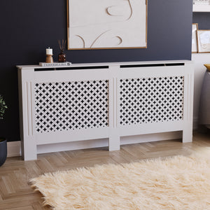 Oxford Radiator Cover - White, Extra Large, Modern Design

