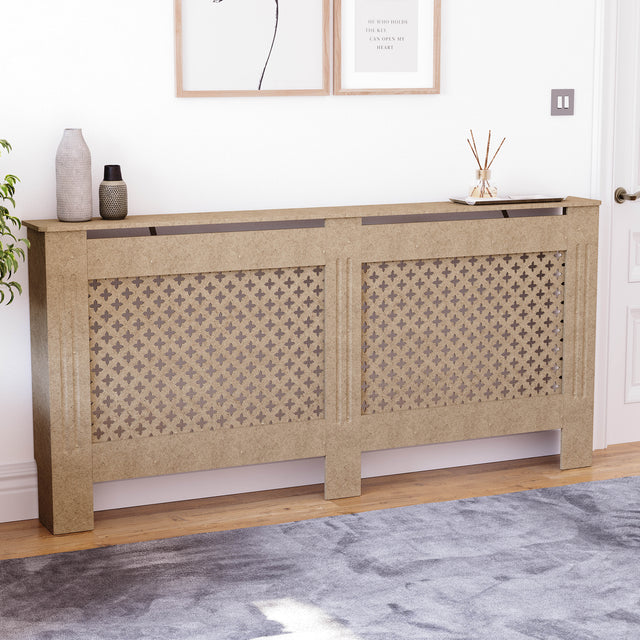 Oxford Radiator Cover - Unfinished, Extra Large, Modern Design
