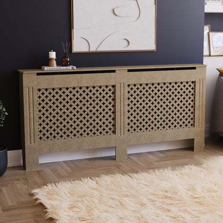 Oxford Radiator Cover - Unfinished, Extra Large, Modern Design
