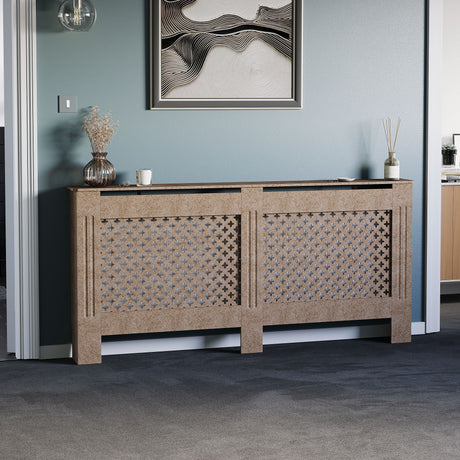Oxford Radiator Cover - Unfinished, Extra Large, Modern Design
