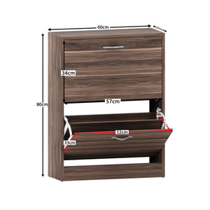 2-Drawer Shoe Cabinet, Walnut