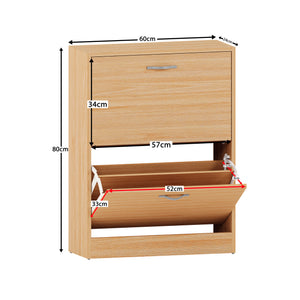 2-Drawer Shoe Cabinet, Pine