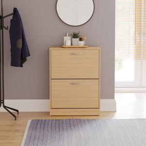 2-Drawer Shoe Cabinet, Pine