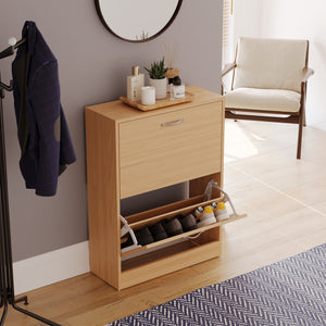 2-Drawer Shoe Cabinet, Pine
