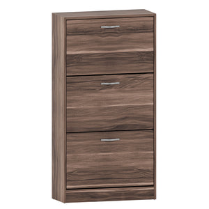3-Drawer Shoe Cabinet, Walnut