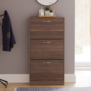 3-Drawer Shoe Cabinet, Walnut