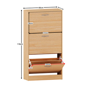 3-Drawer Shoe Cabinet, Pine