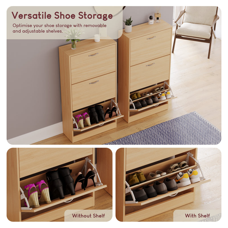 3-Drawer Shoe Cabinet, Pine