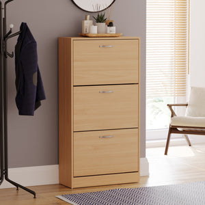 3-Drawer Shoe Cabinet, Pine