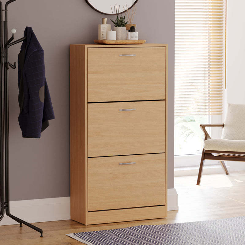 3-Drawer Shoe Cabinet, Pine