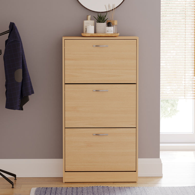 3-Drawer Shoe Cabinet, Pine