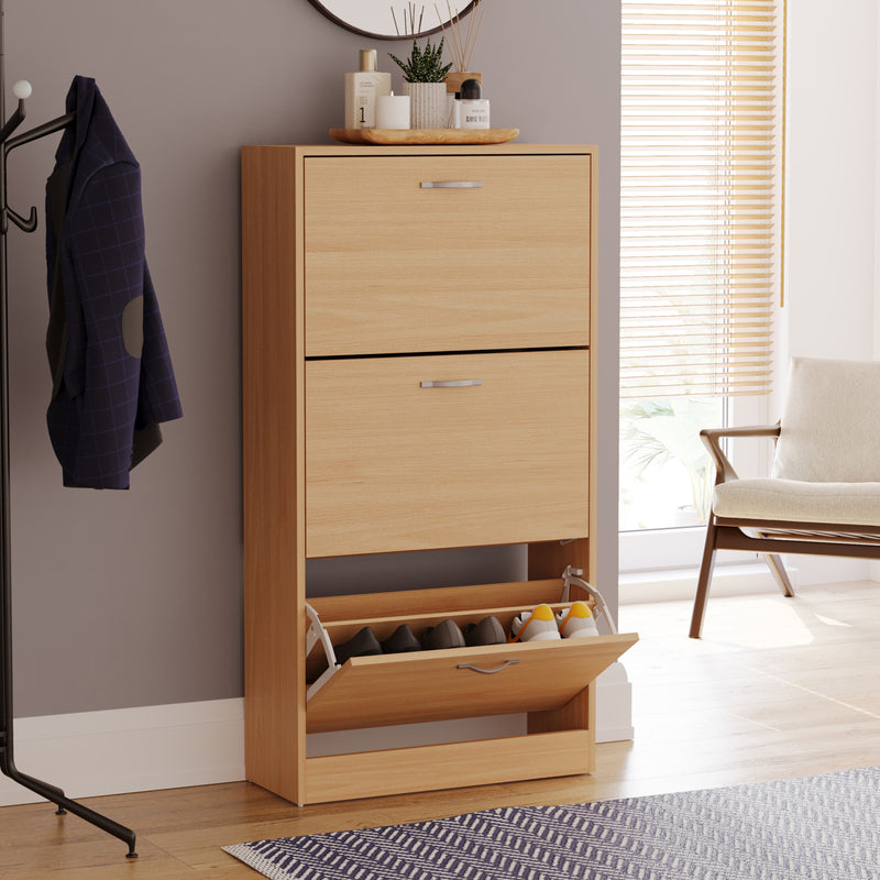 3-Drawer Shoe Cabinet, Pine