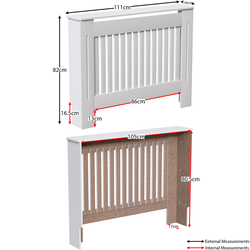 Chelsea Radiator Cover - White, Medium