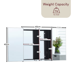 Tiano Mirrored Double Cabinet - Stainless steel