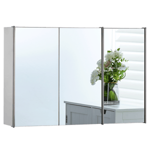 Tiano Mirrored Triple Cabinet - Stainless steel