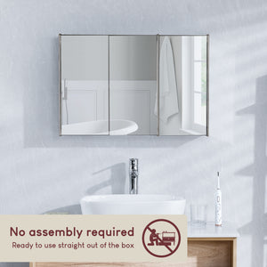 Tiano Mirrored Triple Cabinet - Stainless steel
