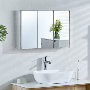Tiano Mirrored Triple Cabinet - Stainless steel