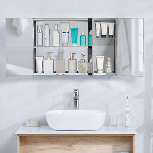 Tiano Mirrored Triple Cabinet - Stainless steel