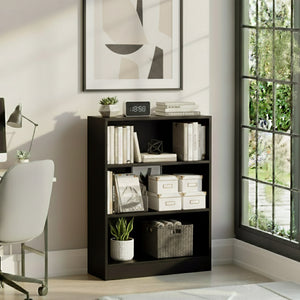 Cambridge 3-Tier Low Bookcase - Black