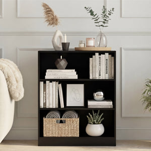Cambridge 3-Tier Low Bookcase - Black