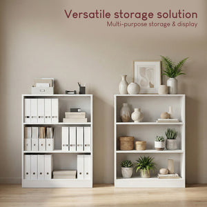 Cambridge 3-Tier Low Bookcase - White