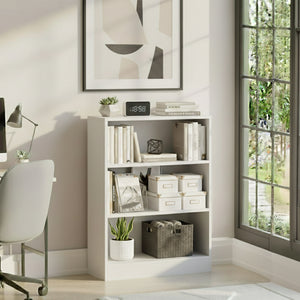 Cambridge 3-Tier Low Bookcase - White