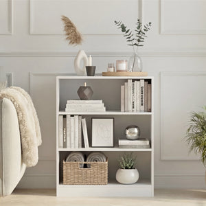 Cambridge 3-Tier Low Bookcase - White