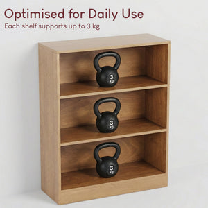 Cambridge 3-Tier Low Bookcase - Oak