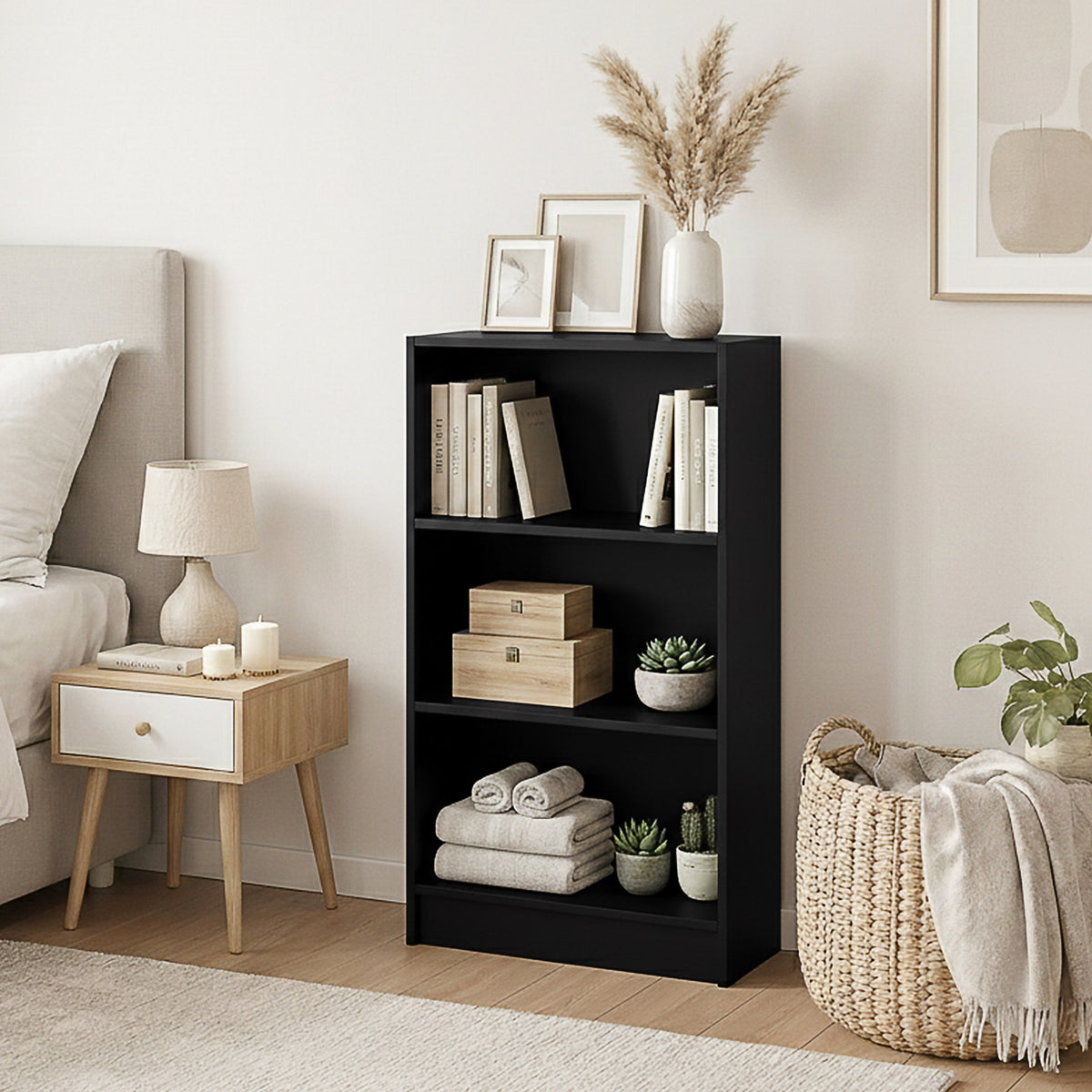 Cambridge 3-Tier Medium Bookcase - Black