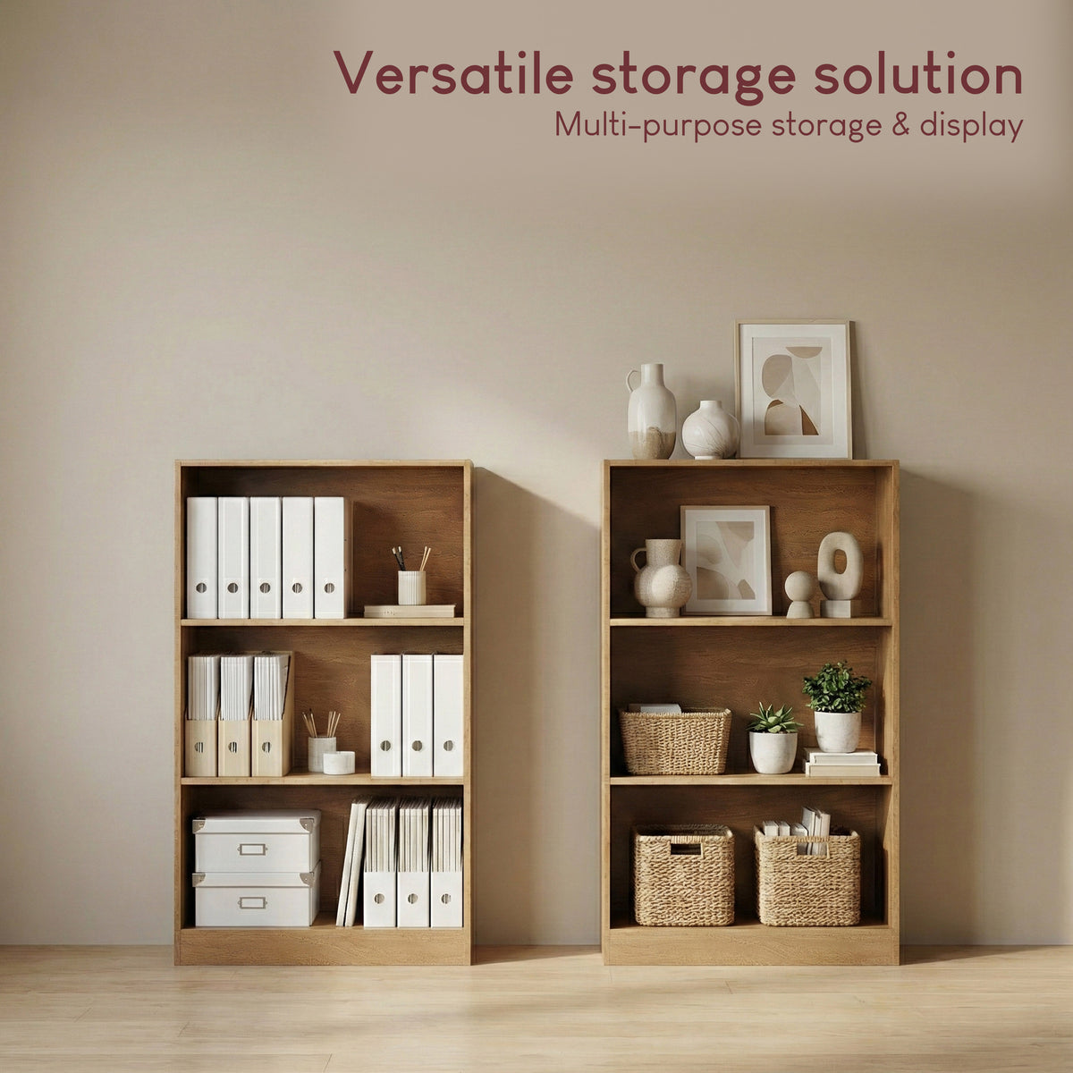 Cambridge 3-Tier Medium Bookcase - Oak
