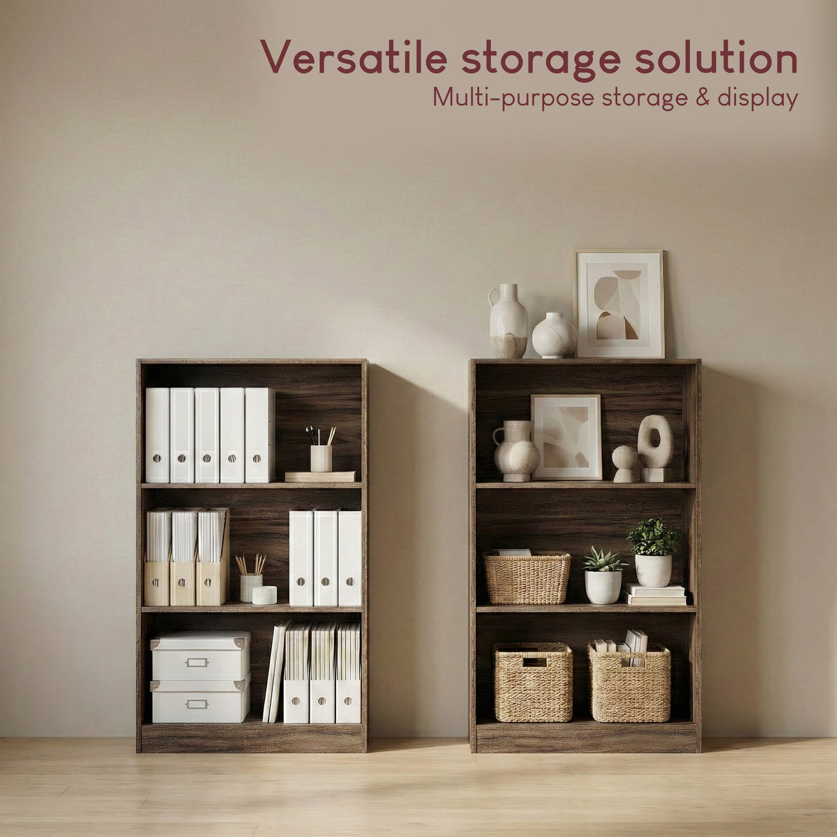 Cambridge 3-Tier Medium Bookcase - Walnut