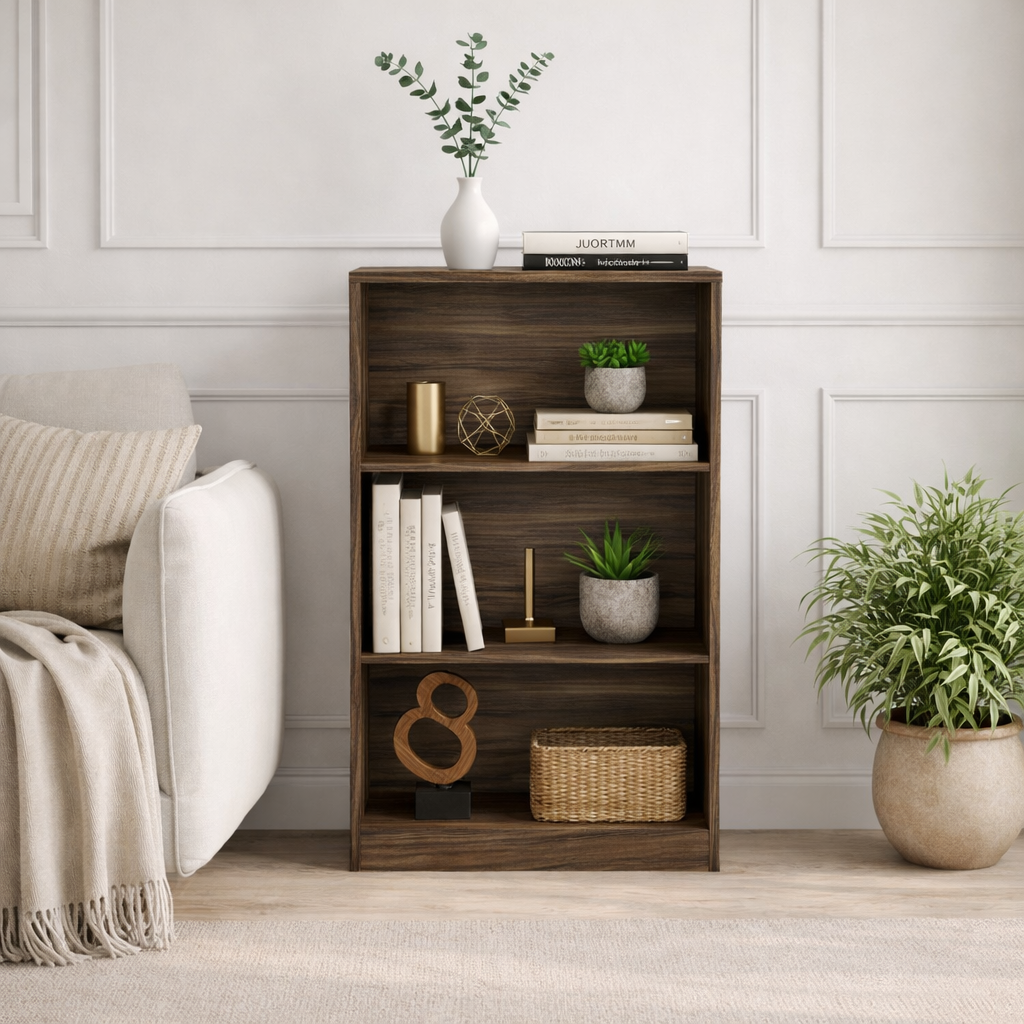 Cambridge 3-Tier Medium Bookcase - Walnut