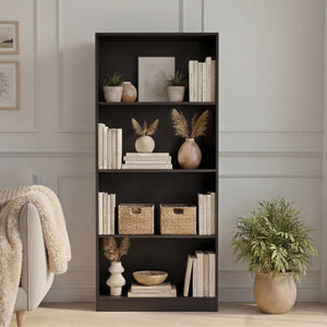 Cambridge 4-Tier Large Bookcase, Black