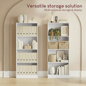 Cambridge 4-Tier Large Bookcase - White