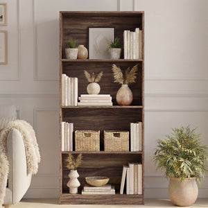 Cambridge 4-Tier Large Bookcase - Walnut