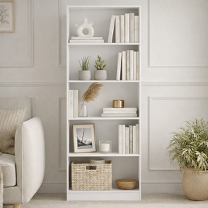 Cambridge 5-Tier Extra Large Bookcase - White