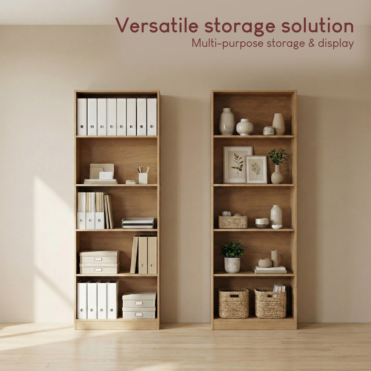 Cambridge 5-Tier Extra Large Bookcase - Oak