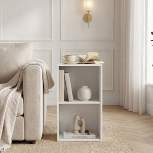 Oxford 2-Tier Cube Bookcase - White