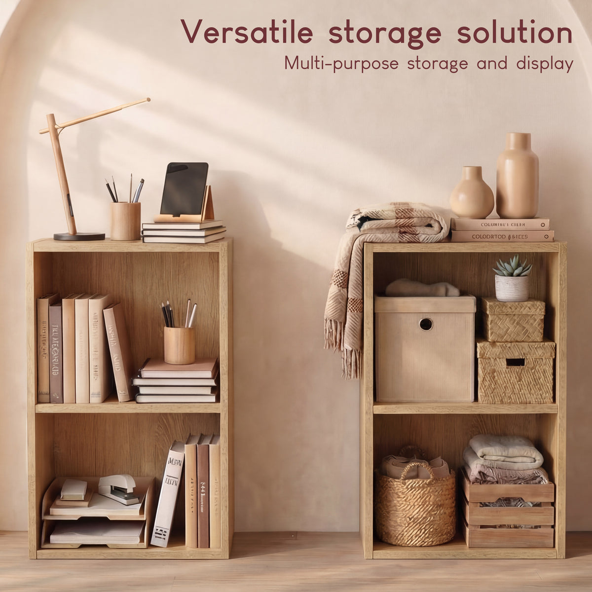 Oxford 2-Tier Cube Bookcase - Oak