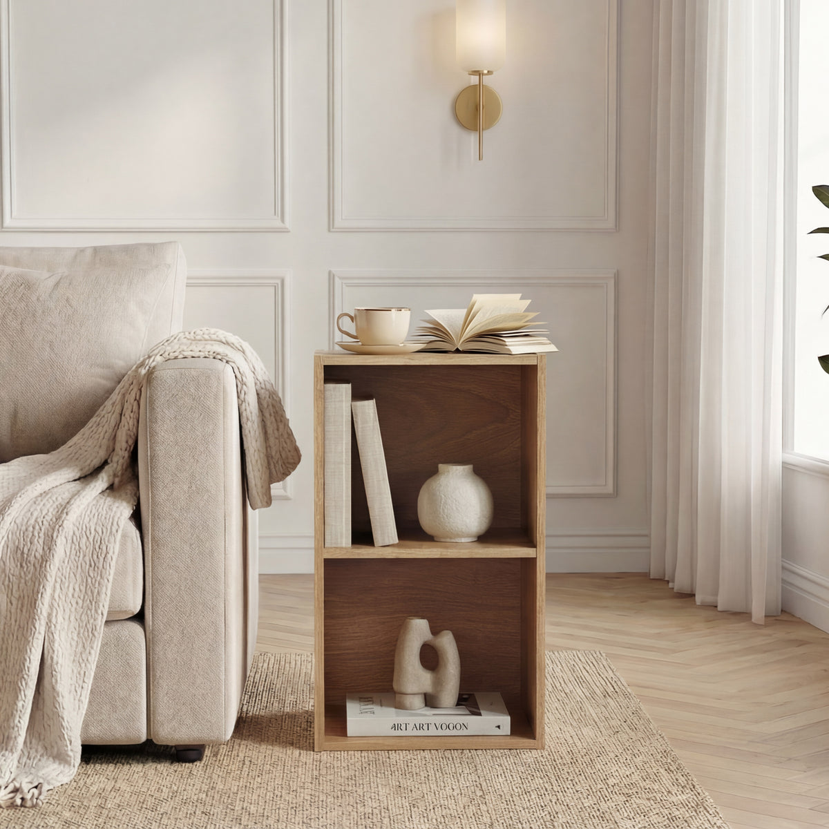 Oxford 2-Tier Cube Bookcase - Oak