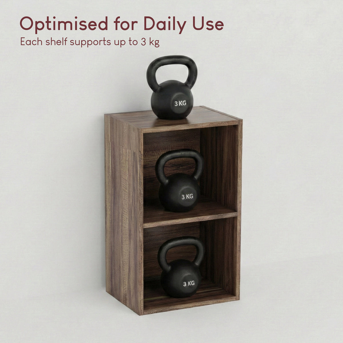 Oxford 2-Tier Cube Bookcase - Walnut