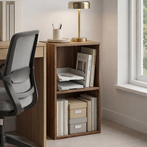 Oxford 2-Tier Cube Bookcase - Walnut