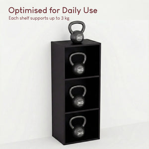 Oxford 3-Tier Cube Bookcase - Black