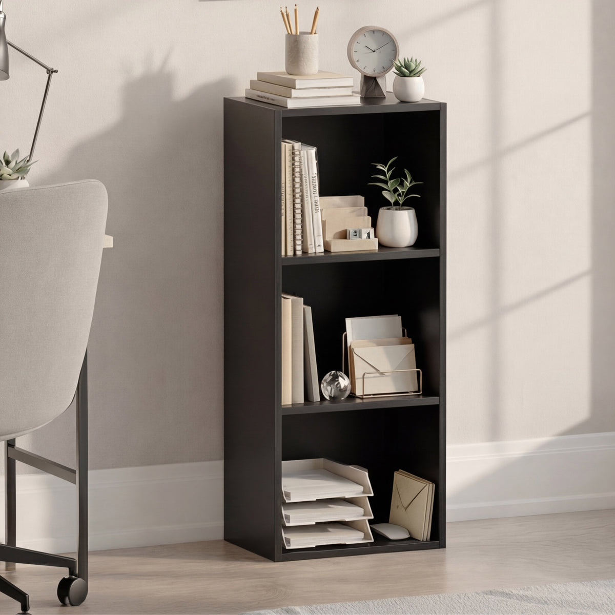 Oxford 3-Tier Cube Bookcase - Black
